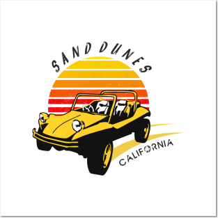 Sand Dunes Buggy - Retro Sunset Posters and Art